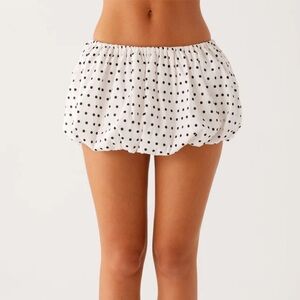 Peppermayo White and Black Polka Dot Skirt